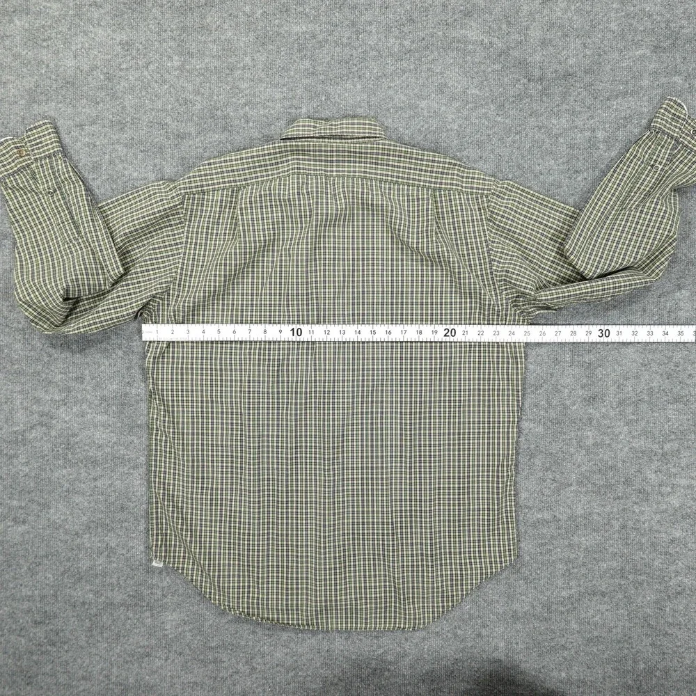 Vintage Polo Ralph Lauren Shirt Mens Large Green Blue Plaid Marlowe Long Sleeve